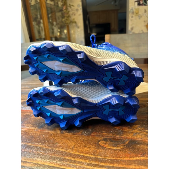 Under Armour Football Cleats Spotlight Franchise 2.0 Blue White UA Size 5Y - Picture 7 of 9